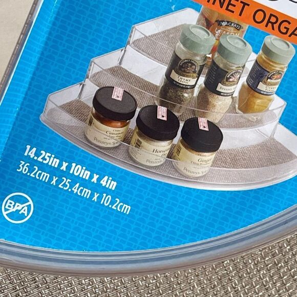 Twillo 3-Tier Stadium Corner Spice Rack in Metallico/Clear - Picture 11 of 15